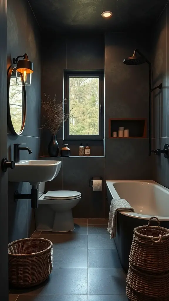 14 Earthy Moody Bathroom Ideas for a Bold and Cozy Escape