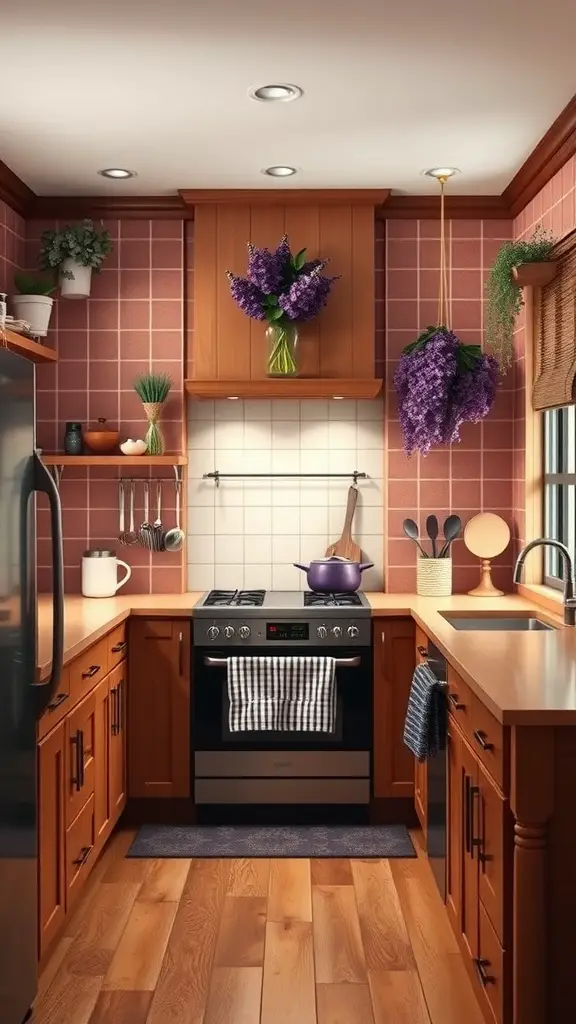 14 Earthy Kitchens with a Pop of Purple You’ll Love
